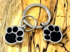 Pet Cremation Pendant Urn Keychain 1  Key Ring For Ashes Dog Cat Paw Print Paws