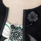 Victorian Pansy Flower Mourning Brooch Pin Black Jet Antique Floral Jewelry