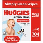 Huggies Simply Clean Unscented Baby Wipes  11 Flip-top Packs  704 Total Ct 