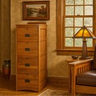Mission Solid Oak 4 Drawer File Cabinet - Michaels Cherry Four
