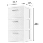 3 Drawer Weave Tower  White
