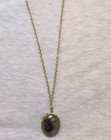 Vintage Gold-tone Pendant Necklace Lg  Domed Black Glass Cabochon 1 5    22    Chain