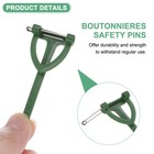 20-pack Boutonnieres Safety Pins  Plastic Triangle Corsage Pin Buttonhole Green