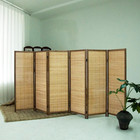 6 Panel Short Room Divider     3 9 Ft Tall Double-side Folding Privacy Screen  Nat