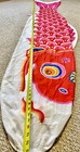 Giant Atq 10 Ft 1970 s Mid Mod Japanese Pink Koi Fish Windsock Koinobori Decor