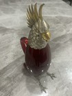 15    H Cartier Made In Spain Sterling Cut Red Cockatoo Decanter Rare