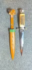 Vintage Coles Germany Dagger Knife Stag Handle Ball Guard Solingen Mid Century
