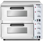 Secondhand Double Deck Commercial Pizza Oven With Pizza Stone For 16  Pizza