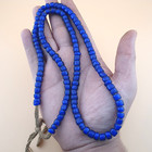 Antique Venetian Blue Trade Whiteheart Glass Beads Strands 7mm