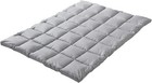 Grey Futon Mattress Toppers With Anti-slip Anchors - Futon Cover Filled With Plu