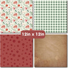 Vintage Berry 12x12 Cardstock Paper Pad - 36 Sheets Double Sided 180gsm Scrapboo