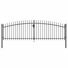Double Door Fence Gate With Spear Top Garden Patio Outdoor Multi Sizes Vidaxl