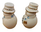 Lenox    jewels Of Christmas    Snowmen Salt   Pepper Shakers 24k Gold Trim