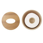 Toilet Paper Roll Dispenser With Bamboo Lid  Decorative Round Paper Holder  Bath