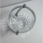 Cristal D arques Small Ice Bucket Crystal Silverplated Handle Vintage Barware 5 
