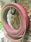 Vtg Industrial Flat Pulley Machine Leather Strap Belt 9  Long 1  1 4  Wide