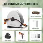 Giraffe Tools Retractable Garden Hose Reel 5 8 Inch X 92ft Watering Ground Mount