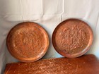 Vintage Middle Eastern Hand-chased Copper Wall Plates Pair 8 