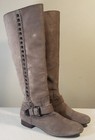 Nicole Women s Riding Knee High Boots Brown Leather Studded Zip Up Size 7m 