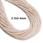 Natural White Fresh Water Pearl Rondelle Beads Size 2x3mm 3x5mm 4x6mm 15  strand