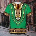 Mens Short Sleeve Shortline African Dashiki Dress Shirt Ethnic Totem Print Tops