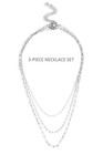 Paper Clip Triple Layered Chain Necklace Sterling Silver