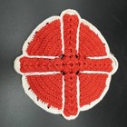Vintage Hot Pad Potholder Red White Approx 5 3 4  Handmade