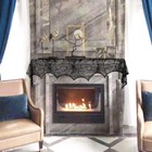 Halloween Cobweb Fireplace Scarf Black Lace Mantle Scarf For Home Party Decor