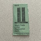 1980   s World Trade Center Observation Deck Adult Ticket Stub Pre 9 11 Green