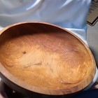 Vintage Hand Turned Wooden Bowl 13  Wide X 10 5  High Wood