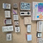 Stampin Up Hero Arts Wood Rubber Stamp Lot Holiday Floral Sentiments 30 Pc