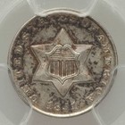 Beautiful 1851 Three-cent Uncirculated Silver Coin Pcgs Graded Ms65