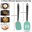 Coukre 2 Pack Silicone Spatula Set  High Heat Medium  Aquagreenblack 