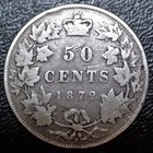Old Canadian Coin 1872 H Inv A v - 50 Cents Half Dollar -  925 Silver - Victoria
