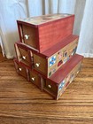 Vintage 90s Handmade Sewing Cabinet Drawers Seamstress Wood Rustic