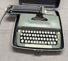 Vintage Smith Corona Typewriter Super Sterling Avacado Green 1960s Portable