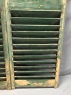 Antique Pair House Window Wood Louvered Shutters 14x45 Shabby Green Old 938-25b