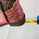 Roper Girls 12 Glitter Square Toe Cowboy Youth Girls Brown Pink Casual Boots