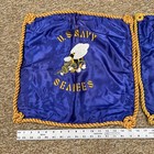 Vtg Authentic Seabees Banner - Hawaii Theater Made Pillow Cases Set Rare Wwii
