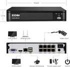 Zosi 8ch 1080p Poe Nvr Cctv Security Surveillance System Hdmi Port P2p 1tb Hdd