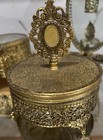 Cottagecore Filigree Ormolu Roses Vanity Set Rare Goldtone 4pc Vintage Matson