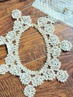Vintage 1950s Hand Tatted Lace Collar Necklace Bridal Regency Cottagecore