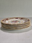 Set 6 Vntg Royal Albert Lady Hamilton 8  Bone China Burgundy Salad side Plates