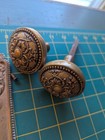 Antique Bronze Sargent   Co Embossed Knobs With Backplates Keyholes Art Nouveau