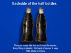 Coca-cola 1993 Plastic Magnet Bottle Carrier W  2 Coke Half Bottles