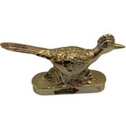 Vintage Gold Tone Brass Roadrunner Bird Figurine Collectible Marked With Japan