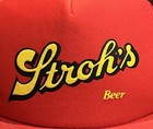 Vintage Sportcap Red Adult Os Stroh s Beer Mesh Trucker Cap Hat No Closure