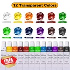 12 Colors Glass Paint Set Transparent Stained Window Ceramic Art Decor