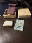 Vintage 1950s Evans Petite Mother Of Pearl Lighter Rare Box Insert Protect Bag