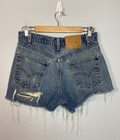 Vintage 90s Levi   s 550 Cutoff Denim Shorts 31 Jean Distressed Frayed Orange Tab